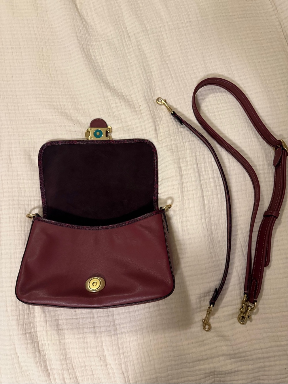 Coach Soft Tabby Shoulder Bag with Snakeskin Detail - Picture 2 of 5